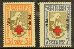 1923 Red Cross "Aita Hadalist" Overprinted Perforated Set, Mi 46A/47A, SG 49B/50B, Very Lightly Hinged Mint (2 Stamps) F - Estonia