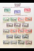 1937-1952 COMPLETE VERY FINE MINT COLLECTION On Leaves, Inc 1938-50 Set With Shades Inc 1d Black & Carmine, Both 3d & 1s - Falklandeilanden