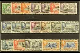 1938-50 USED DEFINITIVE Set To Two Different 5s Shades, SG 146/161b, Fine Used (19 Stamps) For More Images, Please Visit - Islas Malvinas