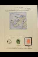 NEW ISLAND Attractive Album Page With Hand Drawn Map Showing New Island With Ed VII ½s Green With Somewhat Smudgy Cancel - Falklandinseln