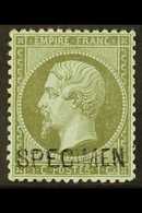 1862 1c Olive-green On Greenish Napoleon III With "SPECIMEN" Overprint (Yvert 19f, Maury 1), Fine Mint, Light Corner Wri - Andere & Zonder Classificatie