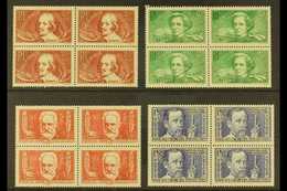 1936 Intellectuals Set, Yv 330/333, Never Hinged Mint Blocks Of 4. Lovely (16 Stamps) For More Images, Please Visit Http - Other & Unclassified