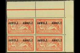 COURS D'INSTRUCTION 1923 40c Red & Blue Merson With "ANNULE" Overprint, Yvert 119-CI 2, Never Hinged Mint Corner BLOCK O - Andere & Zonder Classificatie