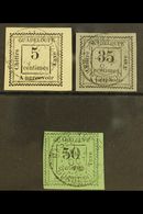 GUADELOUPE POSTAGE DUES 1884 5c, 35c And 50c Imperf , Yv 6, 11 And 12, Very Fine Used. (3 Stamps) For More Images, Pleas - Andere & Zonder Classificatie