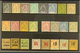 IVORY COAST 1892-1912 MINT "TABLET" TYPE COLLECTION On A Stock Card. Includes 1892 Set (less 25c), 1900 Set, 1904 Surcha - Andere & Zonder Classificatie