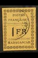 MADAGASCAR 1f Black And Orange/yellow (Yvert 12, SG 13) Fine Cds Used For More Images, Please Visit Http://www.sandafayr - Sonstige & Ohne Zuordnung