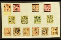 NEW CALEDONIA 1883 To 1892 Small Group Of Stamps With Matching Upright AND Inverted Surcharges, Each In Very Fine Used C - Andere & Zonder Classificatie