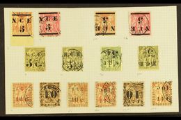 NEW CALEDONIA 1883 To 1892 Small Group Of Stamps With Matching Upright AND Inverted Surcharges, Each In Very Fine Used C - Sonstige & Ohne Zuordnung