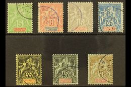 OCEANIC SETTLEMENTS 1892 "Tablet" Definitives New Colours Set Complete, SG 14/20 (Yvert 14/20), Very Fine Used (7 Stamps - Andere & Zonder Classificatie