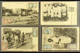 SOMALI COAST PICTURE POST CARDS 1906-14 All Different Used Group Of Djibouti Bearing Stamps Of FSC On The Front Sides, I - Sonstige & Ohne Zuordnung