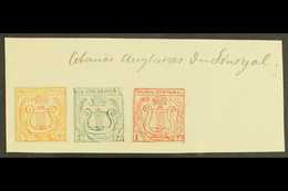 THE ENGLISH COLONY OF SENEGAL? Three Small Stamp Sized Hand Painted Essays Created In 1861 By An Artist From France, Fea - Sonstige & Ohne Zuordnung