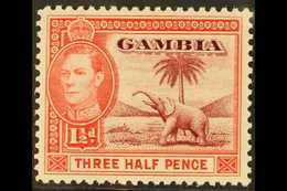 1938-46 1½d Brown Lake & Bright Carmine, SG 152, Very Fine Mint For More Images, Please Visit Http://www.sandafayre.com/ - Gambie (...-1964)