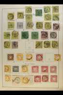 WURTTEMBERG 1851-1920 ATTRACTIVE USED COLLECTION On Leaves With Many Shades, Postmark Interest & Stamps On Pieces. Inclu - Sonstige & Ohne Zuordnung