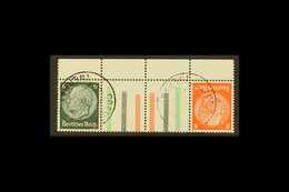 1937-39 6pf+labels+8pf Hindenburg Horizontal SE-TENANT TETE-BECHE STRIP With Gutter With Six Bars, Michel KZ 29.1, Very  - Altri & Non Classificati