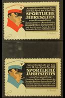 SPORT CHARITY LABELS 1914 'Sportliche Jahreszeiten' Set Of 2 Poster Stamps Issued To Raise Funds For The Widow's & Orpha - Otros & Sin Clasificación