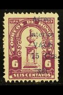 1932 15c Air Surcharge On 6c Red Violet Provisional Postage Stamp Of 1924, Without "Official" And With Slightly Larger O - Honduras