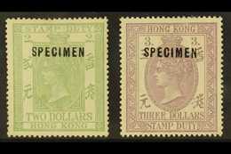 POSTAL FISCAL 1874-1902 $2 & $3 "SPECIMEN" Overprinted Set, SG F4s/5s, Mint With Some Tiny Hinge Thins (2 Stamps) For Mo - Sonstige & Ohne Zuordnung