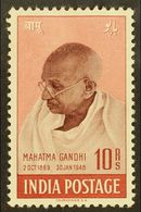 1948 GANDHI 10R Purple-brown And Lake, SG 308, Mint, Some Gum Disturbance. For More Images, Please Visit Http://www.sand - Autres & Non Classés