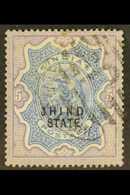 JIND 1886-99 5r Ultramarine And Violet, SG 35, Very Fine Used, One Short Perf At Right. For More Images, Please Visit Ht - Other & Unclassified