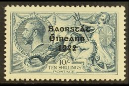 1922-23 10s Dull Grey-blue Seahorses "Saorstat" Overprint, SG 66, Very Fine Mint, Nice Centering, Very Fresh & Attractiv - Altri & Non Classificati