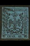 MODENA 1852 10c Deep Blue With Stop, Sass 10, Very Fine Used With Four Good To Large Margins, Zanini Photo Certificate.  - Sin Clasificación