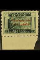 POLISH CORPS 1954 Polish Government In London 45g Deep Green 10th Anniversary Of Monte Cassino With Vermilion Overprint, - Sin Clasificación