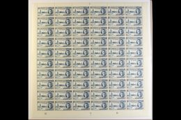 1946 3d Blue Victory Perf 13½x14, SG 142, Never Hinged Mint Plate A1 COMPLETE SHEET Of 60 With Varieties On Positions R. - Jamaica (...-1961)