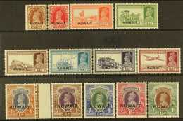 1939 KGVI Opt'd Definitive Set, SG 36/51, Fine Mint (13 Stamps) For More Images, Please Visit Http://www.sandafayre.com/ - Koweït