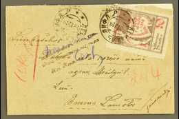 1919 (22 Dec) Env From Lemsal With Some Flap / Opening Faults Bearing 10k Carmine And Brown First Anniversary Stamp, A S - Lettland