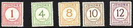 JOHORE 1938 POSTAGE DUE Complete Set, SG D1/D5, Very Fine Mint. (5 Stamps) For More Images, Please Visit Http://www.sand - Sonstige & Ohne Zuordnung