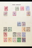 NEGRI SEMBILAN 1891-1971 FINE USED COLLECTION On Leaves, All Different, Inc 1891 2c Opt, 1891-94 Set, 1895-99 To 10c, 18 - Andere & Zonder Classificatie