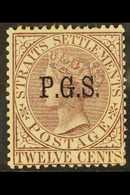 PERAK 1889 12c Brown Purple Ovptd P.G.S., SG O7, Fine Mint Part Og. Small Scuff At Foot. Cat £250 For More Images, Pleas - Andere & Zonder Classificatie