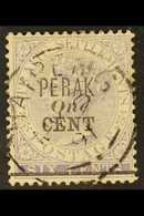 PERAK 1891 1c On 6c Lilac, SG 44, Very Fine Used. For More Images, Please Visit Http://www.sandafayre.com/itemdetails.as - Autres & Non Classés
