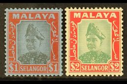 SELANGOR 1941 $1 & $2 Sultan Hisamud-din Alam Shah, SG 86/7, Very Fine Mint. (2 Stamps) For More Images, Please Visit Ht - Andere & Zonder Classificatie