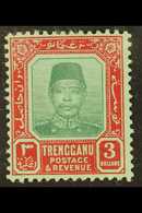 TRENGGANU 1910 $3 Green And Red On Green, SG 16, Very Fine Mint. For More Images, Please Visit Http://www.sandafayre.com - Autres & Non Classés