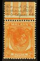 PENANG REVENUE 1942 2c Orange With Red Full- Name Akira Okugawa Circular Seal, Mint Example With Sheet Selvage At Top, T - Sonstige & Ohne Zuordnung