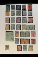 1858-1950 USED RANGES On Various Leaves, Stock Cards & In Packets, Inc 1858-62 4d Green (3 Margins, Repaired Tear, Cat £ - Maurice (...-1967)