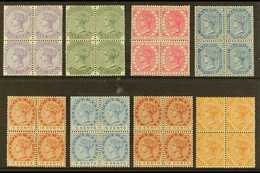 1883-94 Watermark Crown CA Fine Mint Group Of BLOCKS OF FOUR With 1c, 2c Green, 4c Carmine, 8c, 15c Chestnut, 15c Blue,  - Maurice (...-1967)