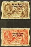 BRITISH CURRENCY 1935-37 Re Engraved "Seahorse" Set, SG 73/74, Fine Mint (2 Stamps) For More Images, Please Visit Http:/ - Autres & Non Classés