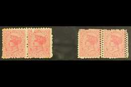 1891-97 1D SIDEFACE VARIETIES. 1891 1d Perf 10 Pair Incl "Chisel" Flaw Unused SG 218+218n; 1895-97 1d Perf 11x10 Pair Bo - Otros & Sin Clasificación