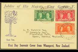 1935 Silver Jubilee Set On ILLUSTRATED FIRST DAY COVER, SG 573/5, Few Hinge Marks On Reverse. For More Images, Please Vi - Andere & Zonder Classificatie