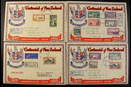 1940 CENTENNIAL ISSUE - ILLUSTRATED FIRST DAY COVERS, Incl. Complete Set On Four Registered, Brightly Coloured Covers Wi - Otros & Sin Clasificación