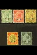 NYASALAND-RHODESIAN FORCE 1916 "N.F." Overprints Complete Set, SG N1/5, Mint, Fresh. (5 Stamps) For More Images, Please  - Nyasaland (1907-1953)