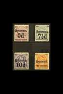 1909 Surcharge Set, Perforated "Specimen", SG 114s/118s, Very Fine Mint. (4 Stamps) For More Images, Please Visit Http:/ - Sonstige & Ohne Zuordnung