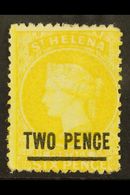 1864-80 2d Yellow (Type B) Perf 12½,  SG 9, Mint With Part OG, Bright & Fresh For More Images, Please Visit Http://www.s - St. Helena