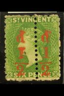 1881 ½d On Half 6d Bright Green, Variety "unsevered Pair", SG 33a, Fine Mint. Ex Jaffe Collection. For More Images, Plea - St.Vincent (...-1979)