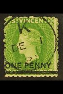 1881 1d On 6d Bright Green, SG 34, Superb Used With Neat Central "K De 1/81" Cds. For More Images, Please Visit Http://w - St.Vincent (...-1979)