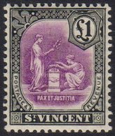 1913-17 £1 Mauve And Black, Wmk Mult Crown CA, SG 120, Never Hinged Mint. Fine & Fresh. For More Images, Please Visit Ht - St.Vincent (...-1979)