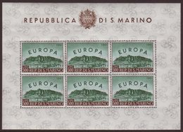 1961 500L Europa (SG 640) COMPLETE SHEETLET OF SIX STAMPS (Sass Foglietti 23) Very Fine Never Hinged Mint. For More Imag - Other & Unclassified