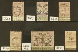 1897 POSTAL FISCALS On A Stock Card All Good To Fine Used Including 2½d On 1d (SG 54), 2½d On 3d (SG 55 & SG 56), 2½d On - Sierra Leona (...-1960)